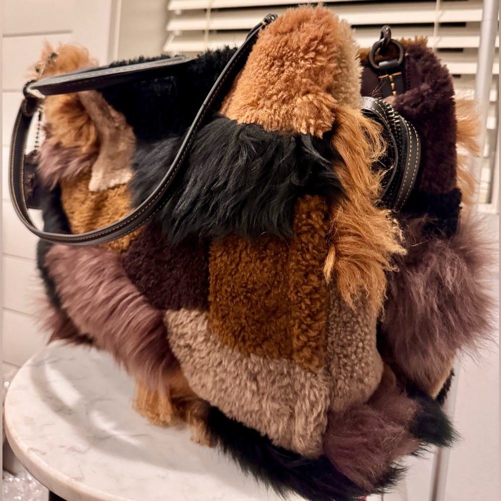 NWOT Coach Rogue 39 Shearling Patchwork Bag [rare] - Picture 3 of 12